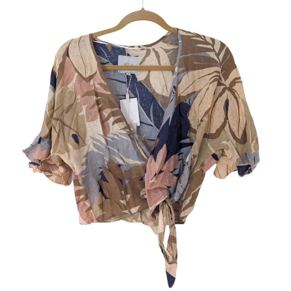 Rails Athena Crop Wrap Blouse - S - Costa Print